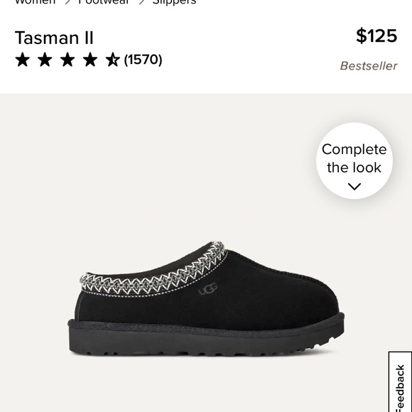 UGG Shoes - UGG Tasman II Black Slip-On Mule with Contrast Stitching